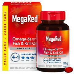 MegaRed Omega-3 Fish & Krill Oil Advanced 500 mg (80 cápsulas)