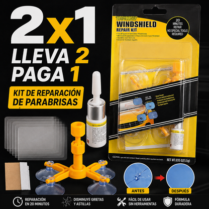Kit de reparacion de cristal vidrio parabrisas de carro vehiculo 2 POR 1, recibes 2 kit