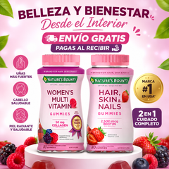 GOMITAS MULTIVITAMINICAS + PELO, PIEL Y UÑAS BIOTIN 2,500MCG 2x1