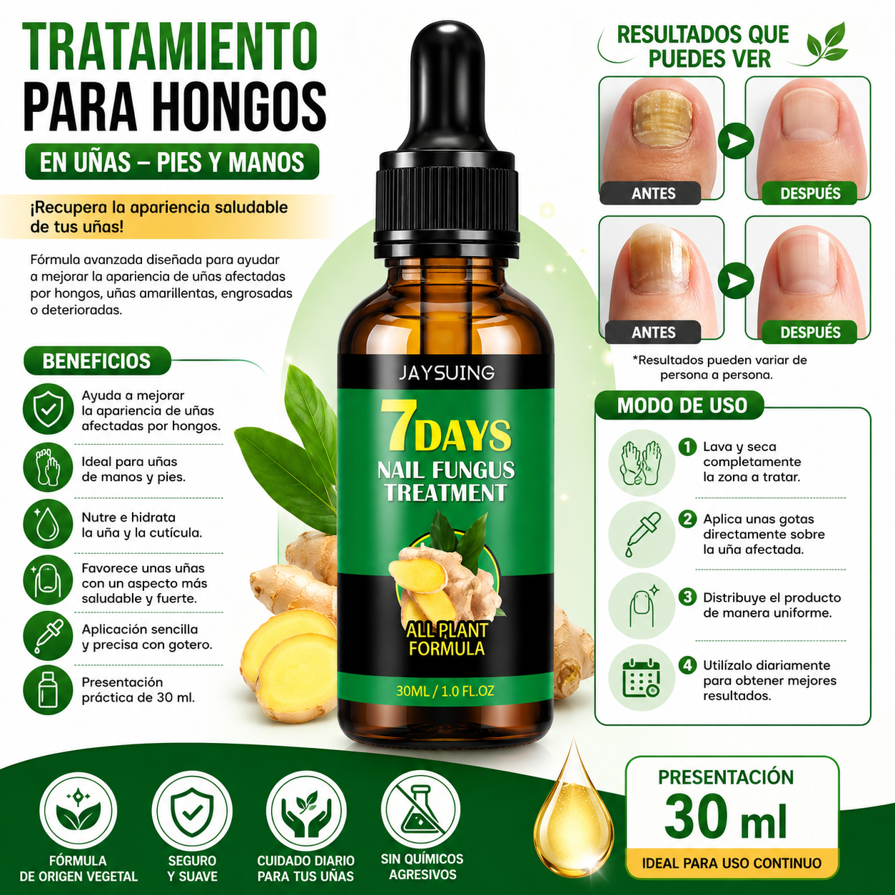 Tratamiento para Hongos en Uñas – Pies y Manos (30 ml)