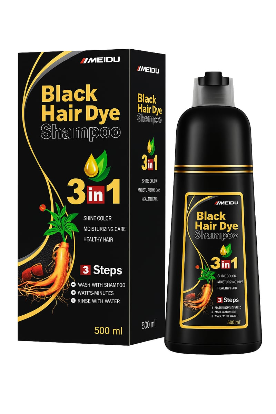 Black Hair Dye Shampoo 3 en 1 Negro